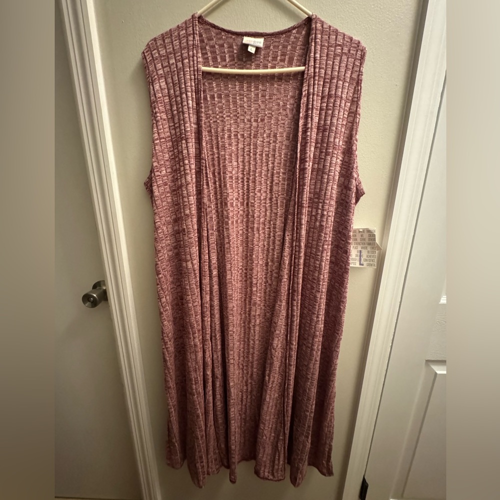 NWT- LuLaRoe Mauve Textured Joy Sleeveless Vest- Large- Great for Layering